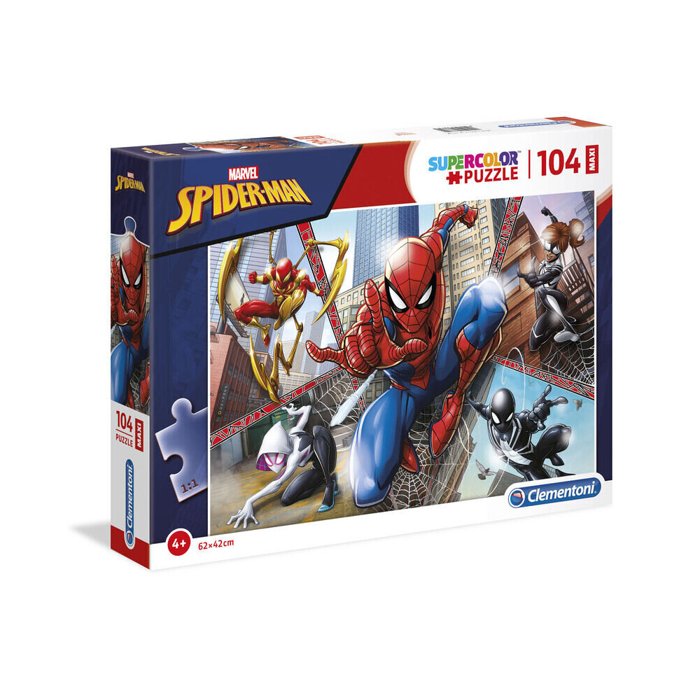 Clementoni Marvel Spiderman Maxi Puzzle Of 104 Pieces - Version 2 - 37 X 28.1 X 5.5 Cm
