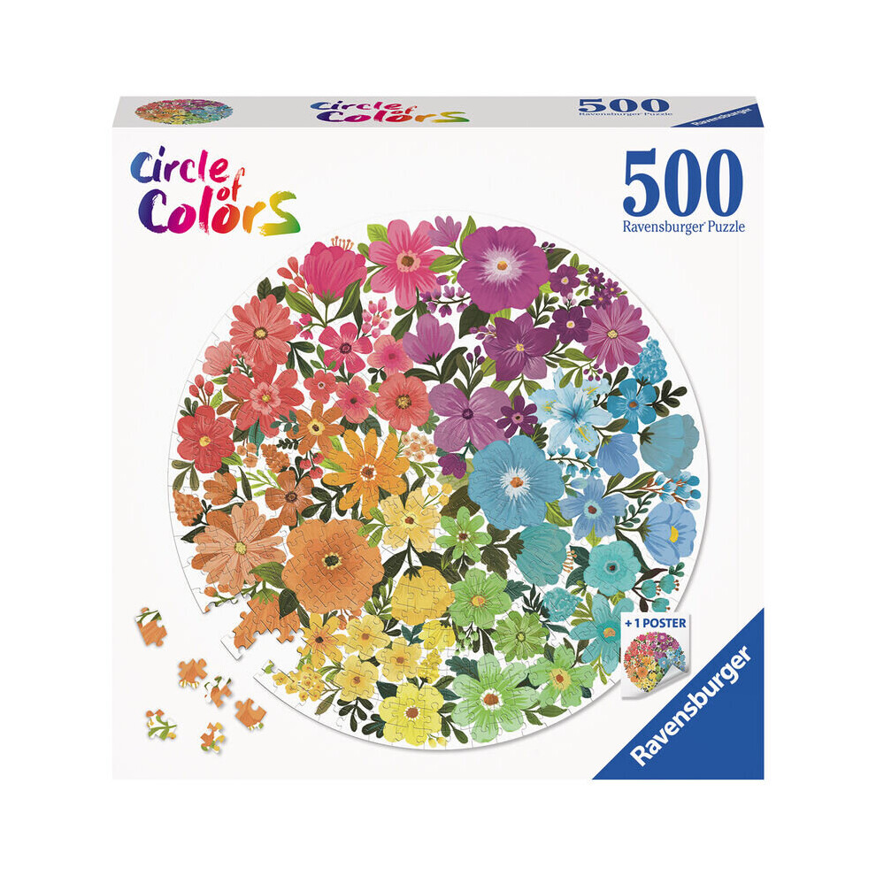 Ravensburger Flowers Puzzle Of 500 Pieces - 52 X 52 Cm - Jigsaw Puzzle