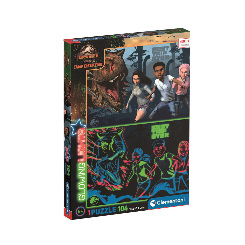 New Clementoni Jurassic World Camp Cretaceous Glowing Puzzle Of 104 Pieces - 33.5 X 23.5 Cm 8005125275571