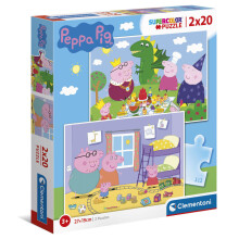 Clementoni Peppa Pig Puzzle Of 2 x 20 Pieces - 28 x 24.4 x 3.9 CM