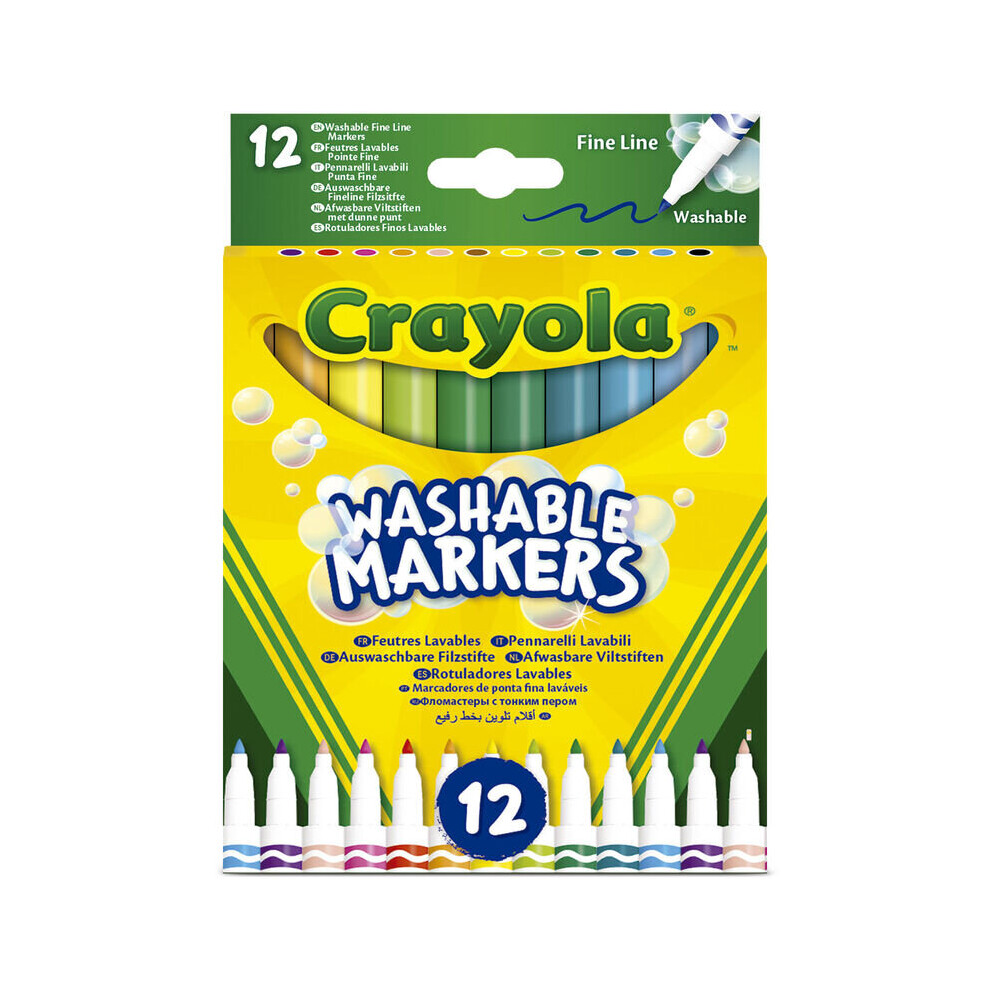 Crayola Set 12 Washable Fine Line Markers - 18 x 12.5 x 1.5 CM