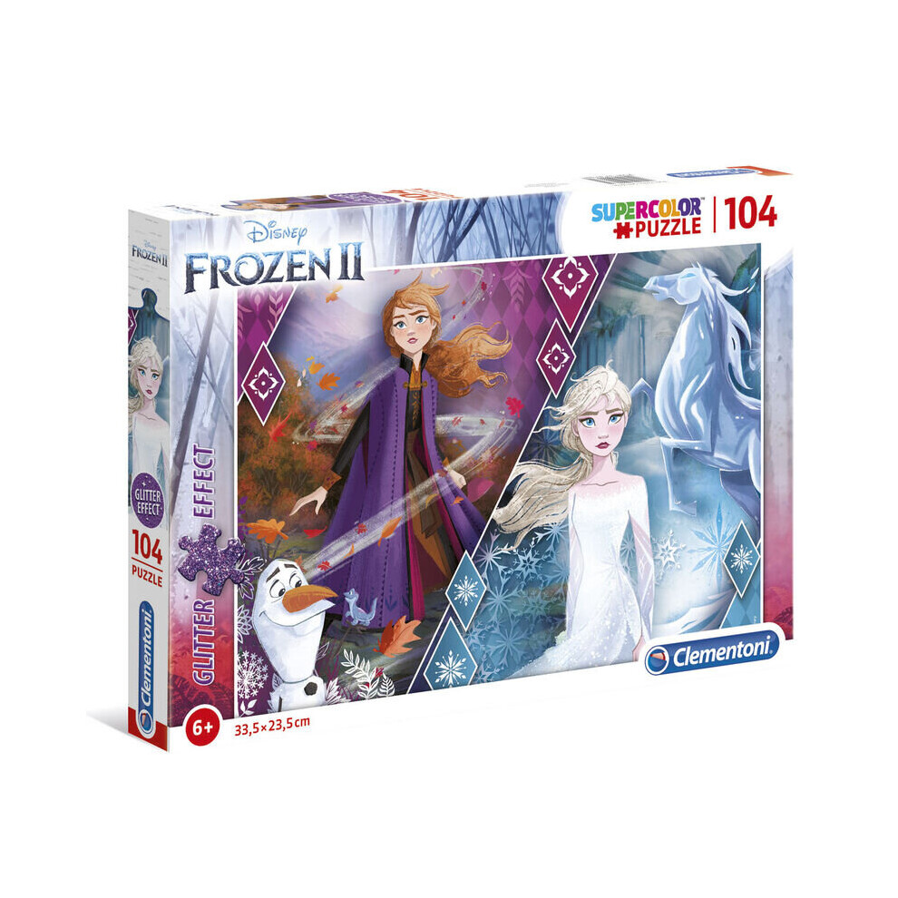 Clementoni Disney Frozen 2 Glitter Effect Puzzle Of 104 Pieces - Version 2 - 33.5 x 23.5 CM