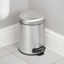 (Cool Grey, 5L) BLACK+DECKER Stainless Steel Dome Shaped Pedal Bins with Soft Close Lids