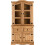 Seconique Corona 3' Distressed Waxed Pine/Clear Glass Buffet Hutch 1
