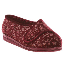 (6 UK) Comfylux Womens Helen Wide Fit Touch Fasten Slippers (EEEE)