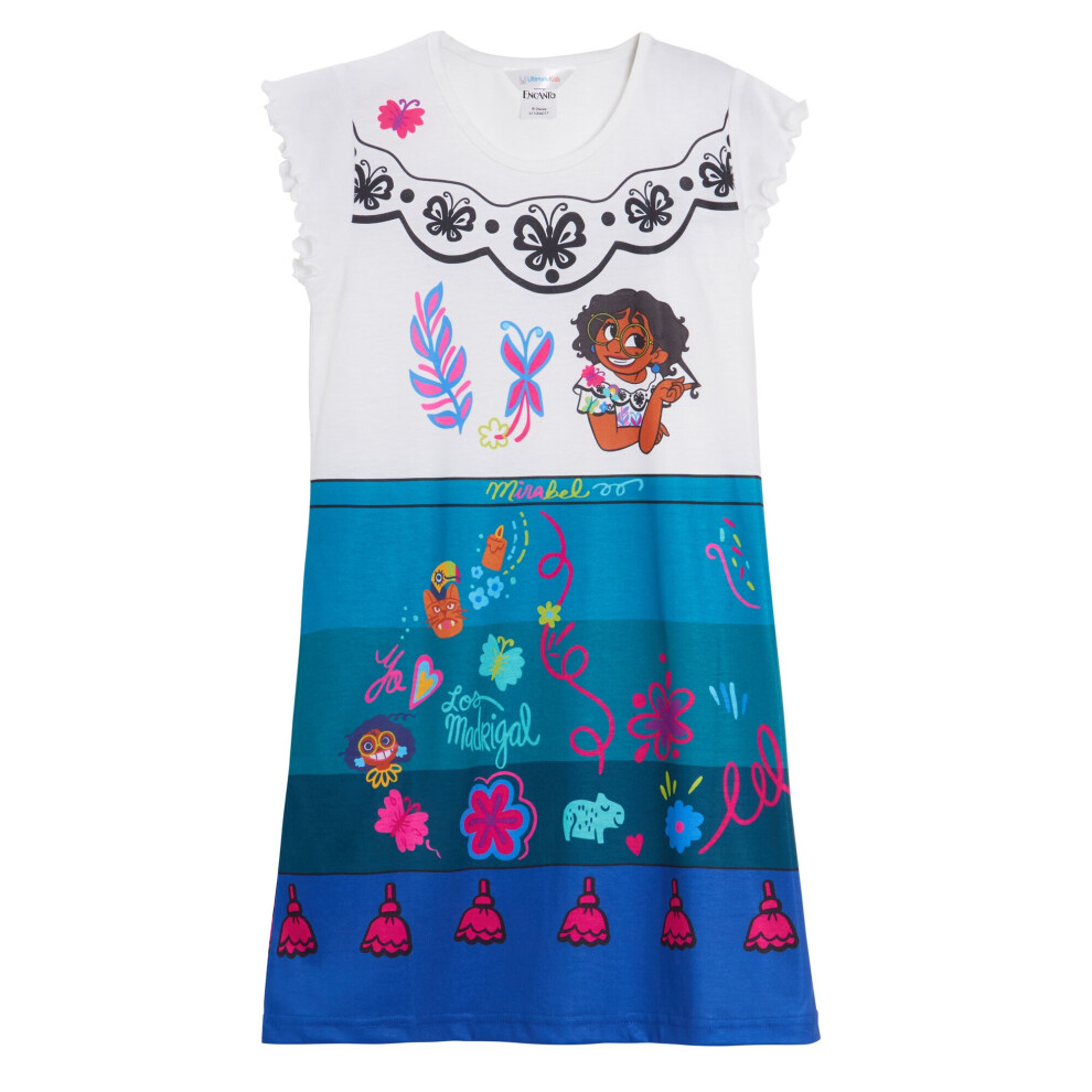 (3-4 Years) Girls Encanto Nightdress Disney Mirabel Dress Up Nightie Printed Back + Front