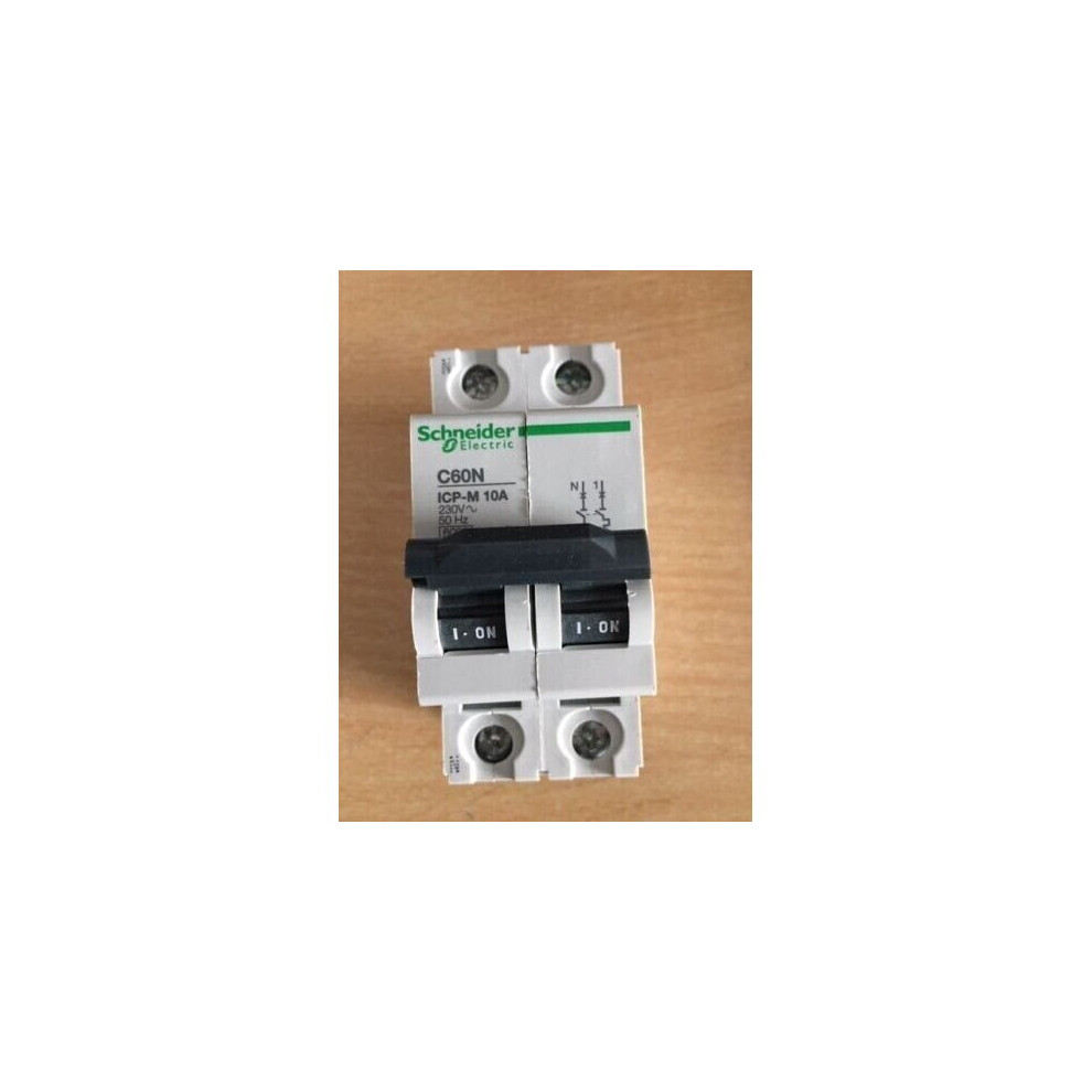 C60n Miniature Circuit Double Electric Breaker 10A 230V 1P Icp-M Schneider New 5060138818415