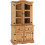 Seconique Corona 3' Distressed Waxed Pine/Clear Glass Buffet Hutch 3