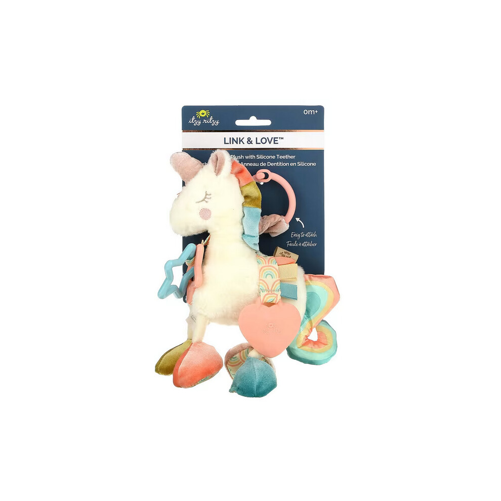, 1 Activity Plush With Silicone Teether, 0+ Months, Unicorn Unisex Newborn Itzy Ritzy