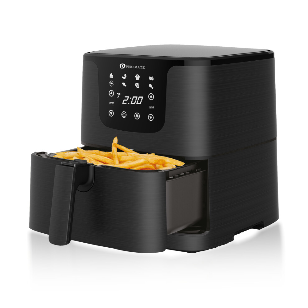 PureMate 5.5L Digital Air Fryer, Low Fat Oil Free - Timer & 7 Preset Modes 1700W