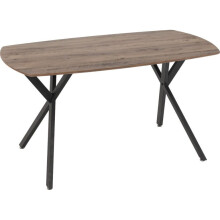 Athens Rectangular Medium Oak Effect/Black Dining Table Only