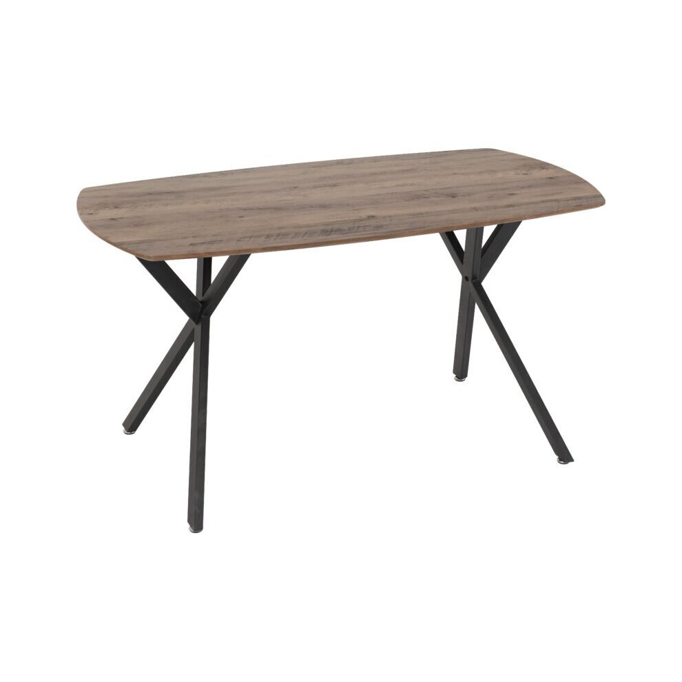 Athens Rectangular Medium Oak Effect/Black Dining Table Only-image-OPC-PB2J6SZ-NEW
