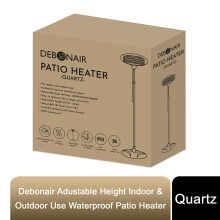 Debonair Adustable Height Indoor & Outdoor Patio Heater - Quartz