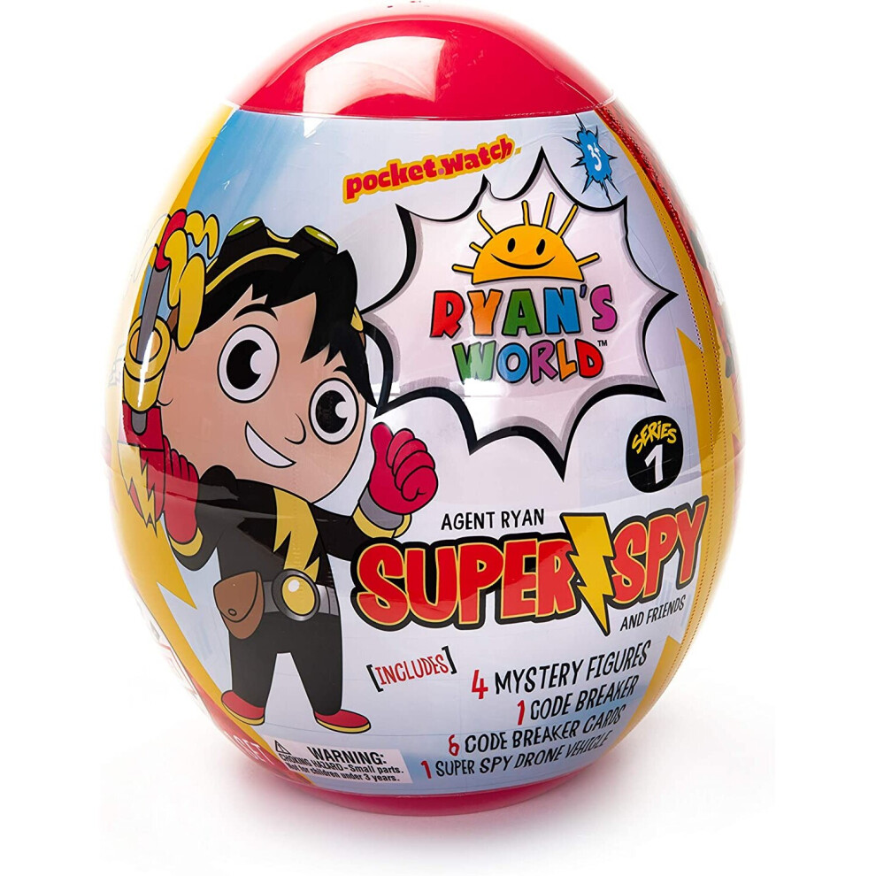 Ryans World Ryan's World 919050.002 Giant Spy Egg With Hidden Surprises, Mystery Figures, Exclusive Spy Vehicle & Codebreaking Challenge