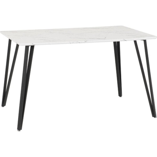 Seconique Marlow White Marble Effect/Black Dining Table