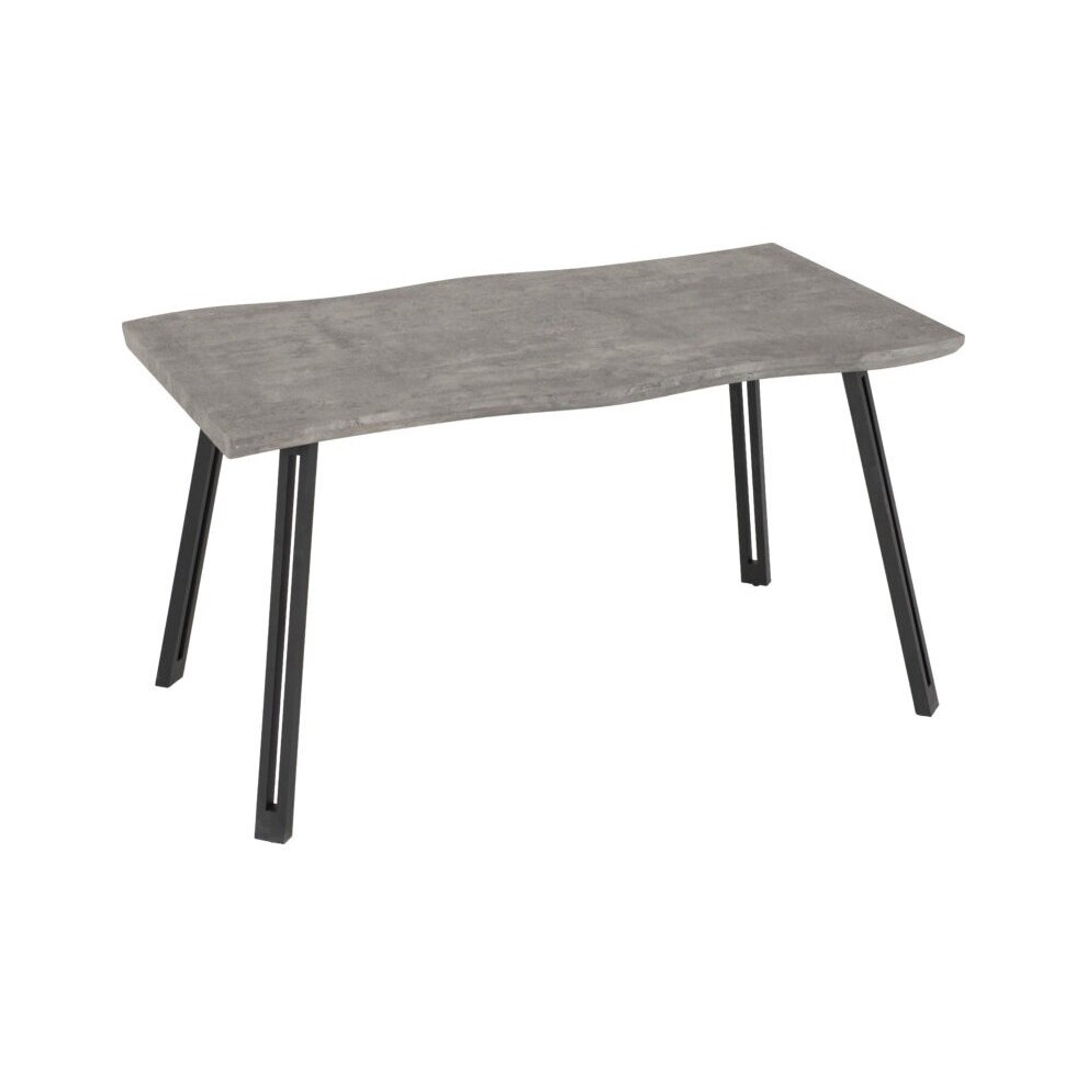 Seconique Quebec Wave Edge Concrete Effect/Black Dining Table Only Clear