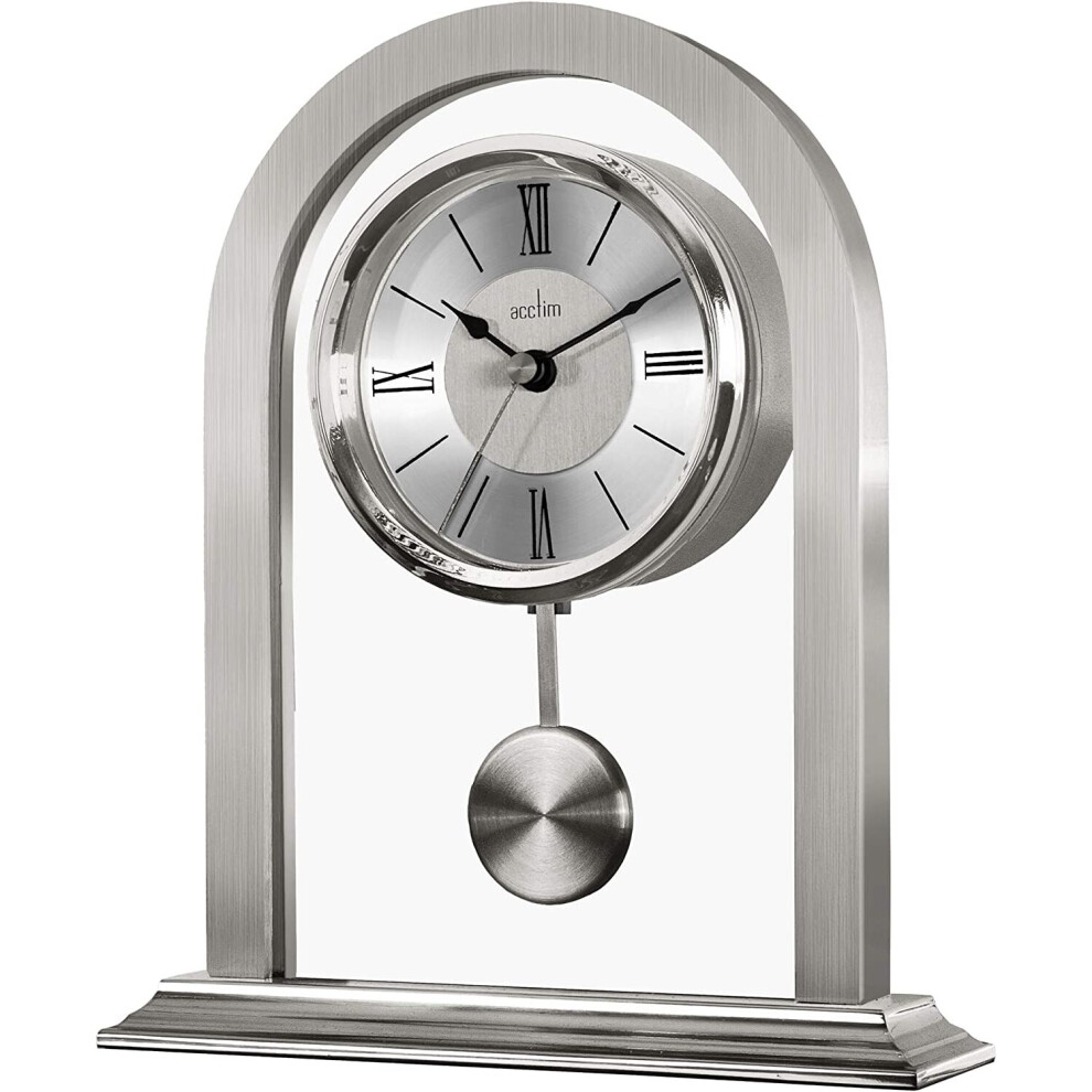 Acctim Colney 36937 Glass and Metal Table Clock in Silver