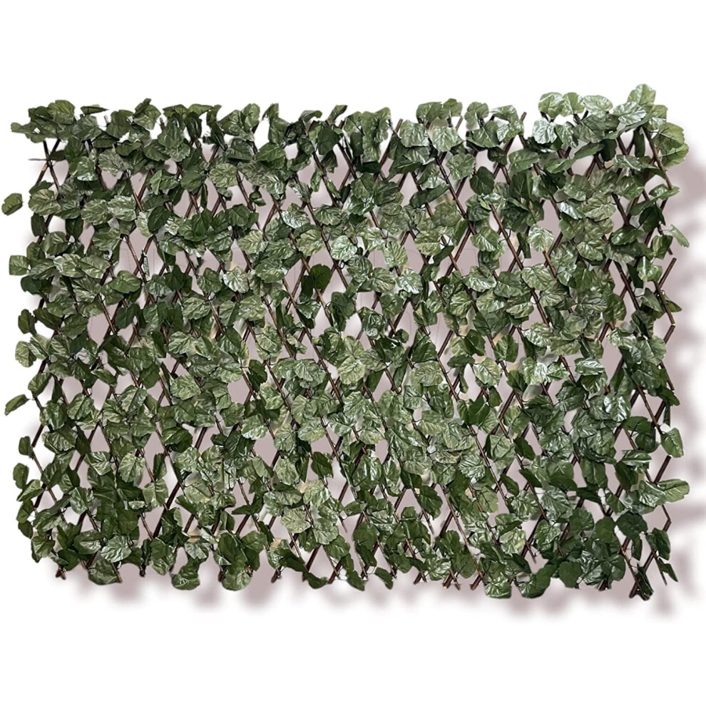 Caprican Artificial Ivy Screen Expandable Willow Trellis Fence Maple Leaf 2X1m