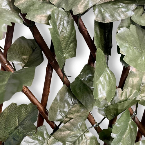 Artificial Ivy Screen Expandable Willow Trellis Fence Maple Leaf 2x1m 2
