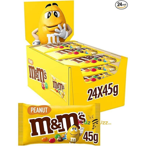 M&M's Peanut Chocolate Bulk Box, Chocolate Gifts 24 Packs of 45g
