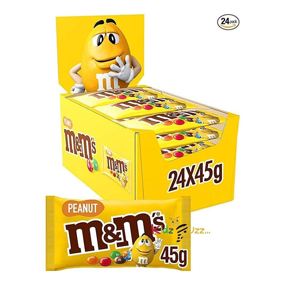M&M's Peanut Chocolate Bulk Box, Chocolate Gifts 24 Packs of 45g