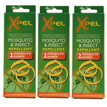 3 x 2 x Adult Xpel Tropical Formula Mosquito/Insect Repellent Bands (Deet Free) by Xpel