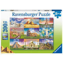 Lasten palapeli 200 p XXL - Maailman monumentit - Ravensburger - Arkkitehtuuri ja monumentit - 8-vuotiaasta alkaen