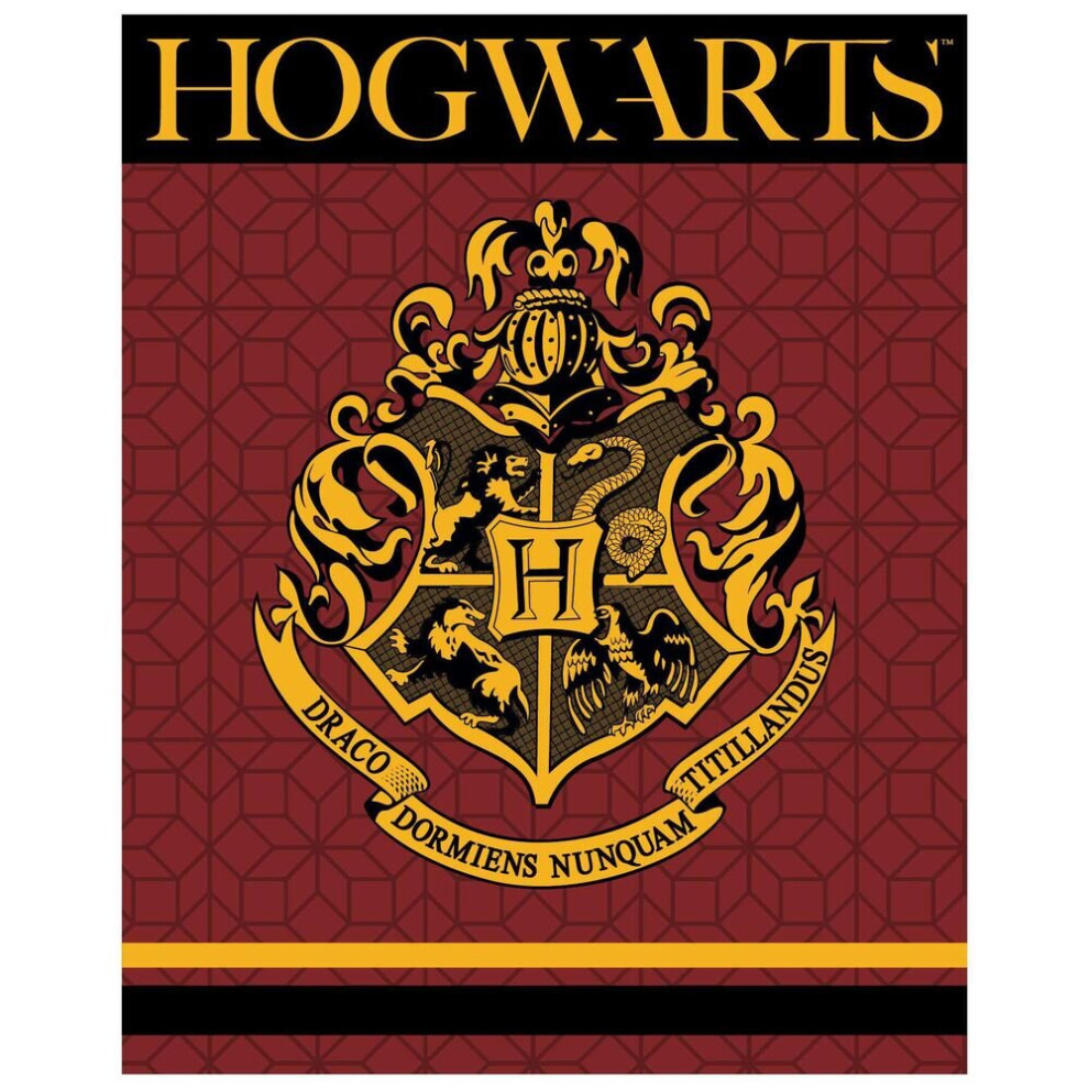 Warner Bros Harry Potter Hogwarts Premium Blanket Version 2 - 120 X 150 Cm Coral