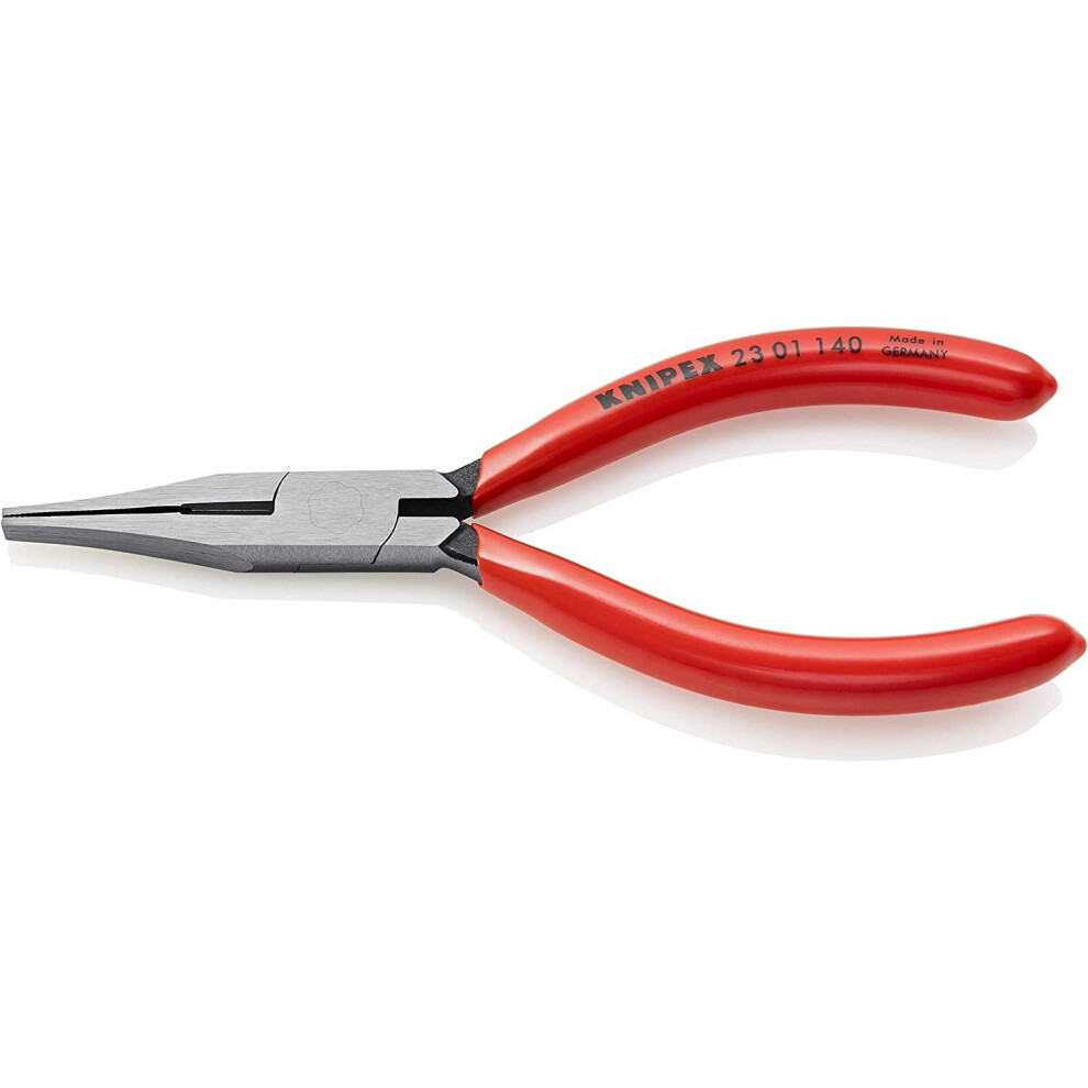 KNIPEX Flat Nose Pliers with cutting edges (Precision Mechanics Pliers) (140 mm) 23 01 140