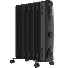 (2.5kW 11 Fin with Timer) MYLEK Oil Filled Radiator Thermostat Timer Options