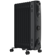 (2kW 9 Fin with Timer) MYLEK Oil Filled Radiator Thermostat Timer Options