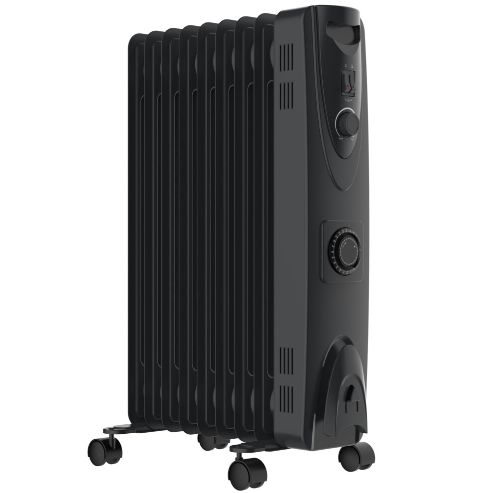 Mylek (2Kw 9 Fin With Timer) Oil Filled Radiator Thermostat Timer Options