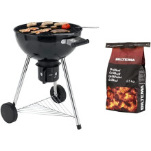 Tucson Portable Round Kettle BBQ Grill 79cm Charcoal 2.5kg Bag - Black