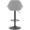 Velluto Matt Black Bar Stool Grey Velvet 5