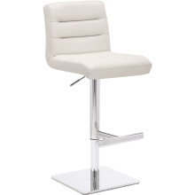 Deluxe Luscious Leather Bar Stool White