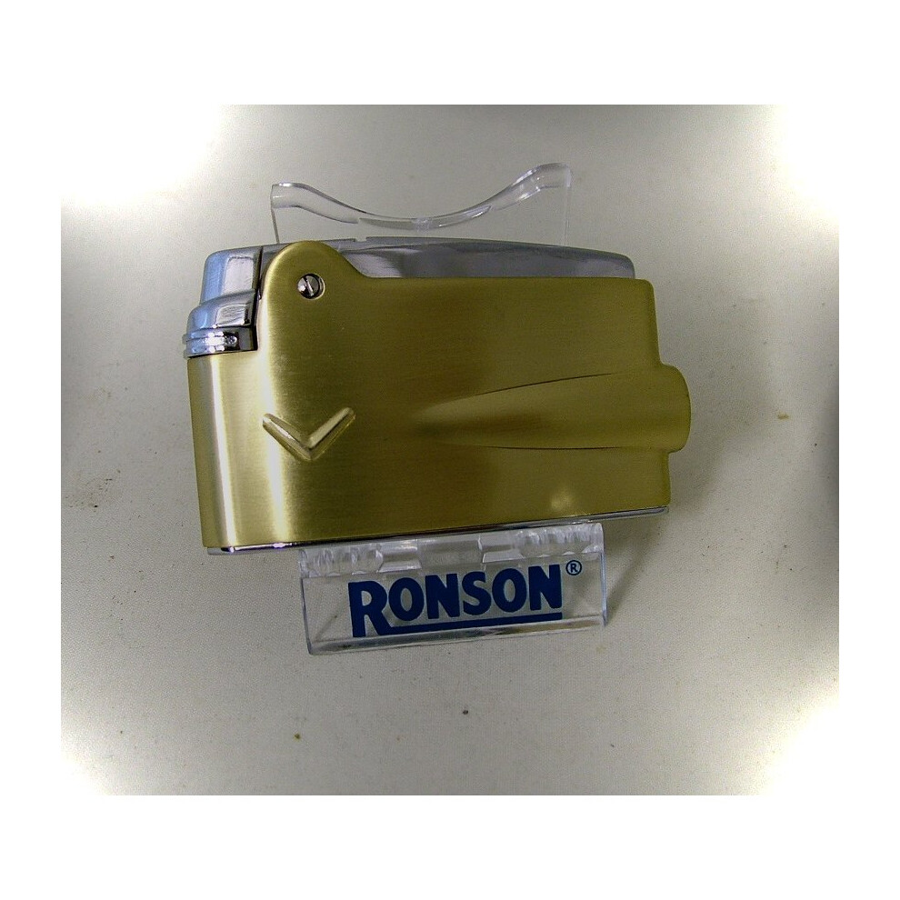 Ronson Gold Premier Varaflame Satin Gas Lighter