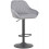 Velluto Matt Black Bar Stool Grey Velvet 1
