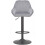 Velluto Matt Black Bar Stool Grey Velvet 3