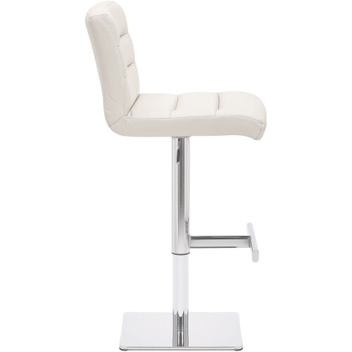 Deluxe Luscious Leather Bar Stool White 1