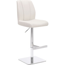 Deluxe Ravenna Leather Bar Stool White