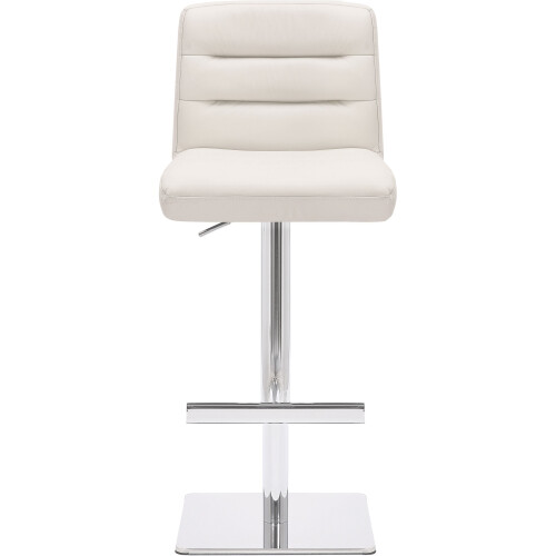 Deluxe Luscious Leather Bar Stool White 2