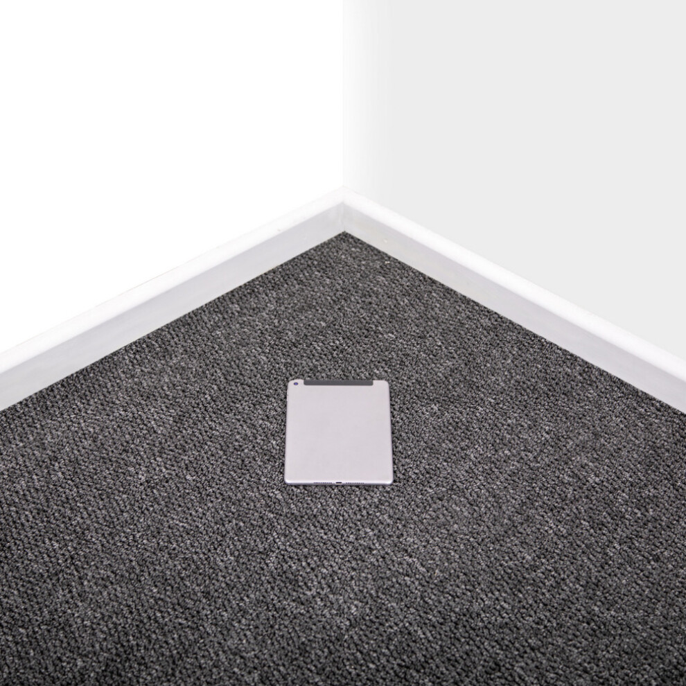 (7M X 5M Width) Dark Grey Charcoal Shade Berber Loop Carpet 5056524022924