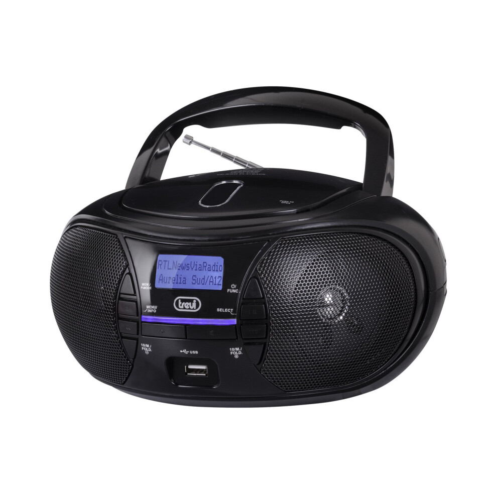 Trevi Cmp 581 Dab Radio Stereo Portable Boombox Mp3 Cd Usb Black