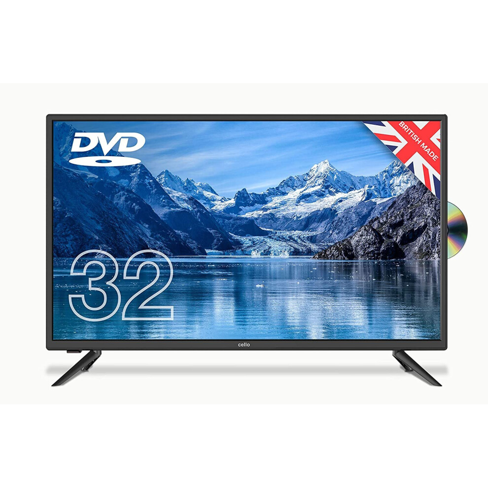 Cello ZF0223 32" inch HD Ready LED Built in DVD with Freeview HD Made in the UK Black