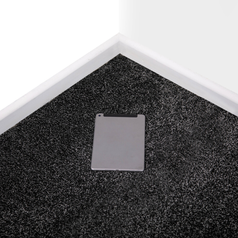 (9M X 5M Width) Dark Granite Shade Thick Saxony Carpet 5056524024294
