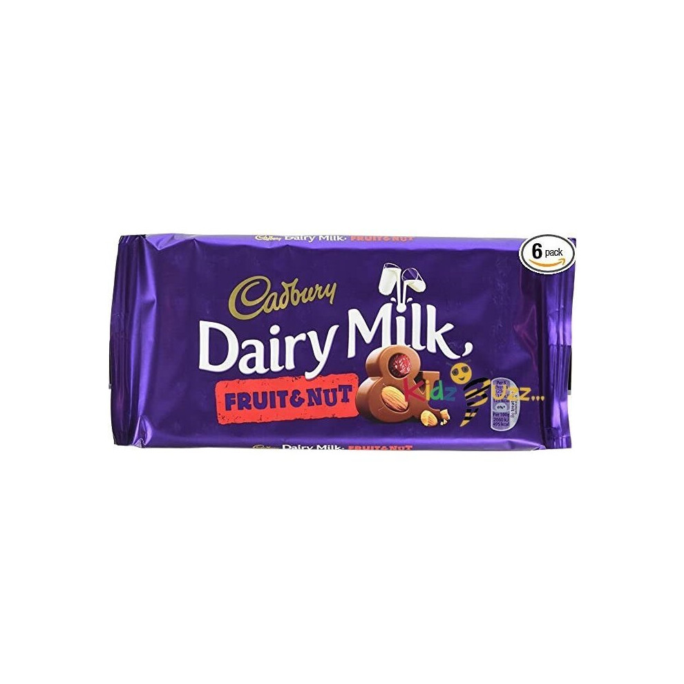 Cadbury Dairy Milk Fruit & Nut Bar 200 g (Pack of 6)