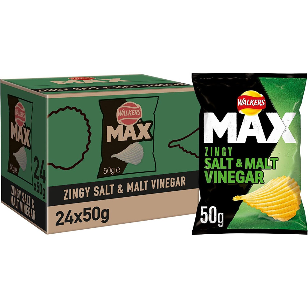 Walkers Max Salt and Vinegar Crisps 50 g (Case of 24)