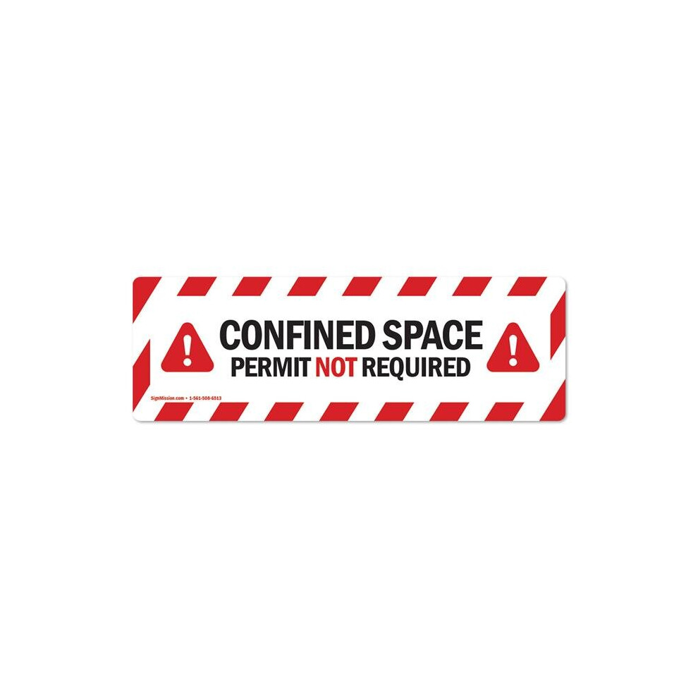 Signmission Fd-R-16-99855 6 X 18 In. Non-Slip Vinyl Floor Decal - Confined Space Permit Not Required