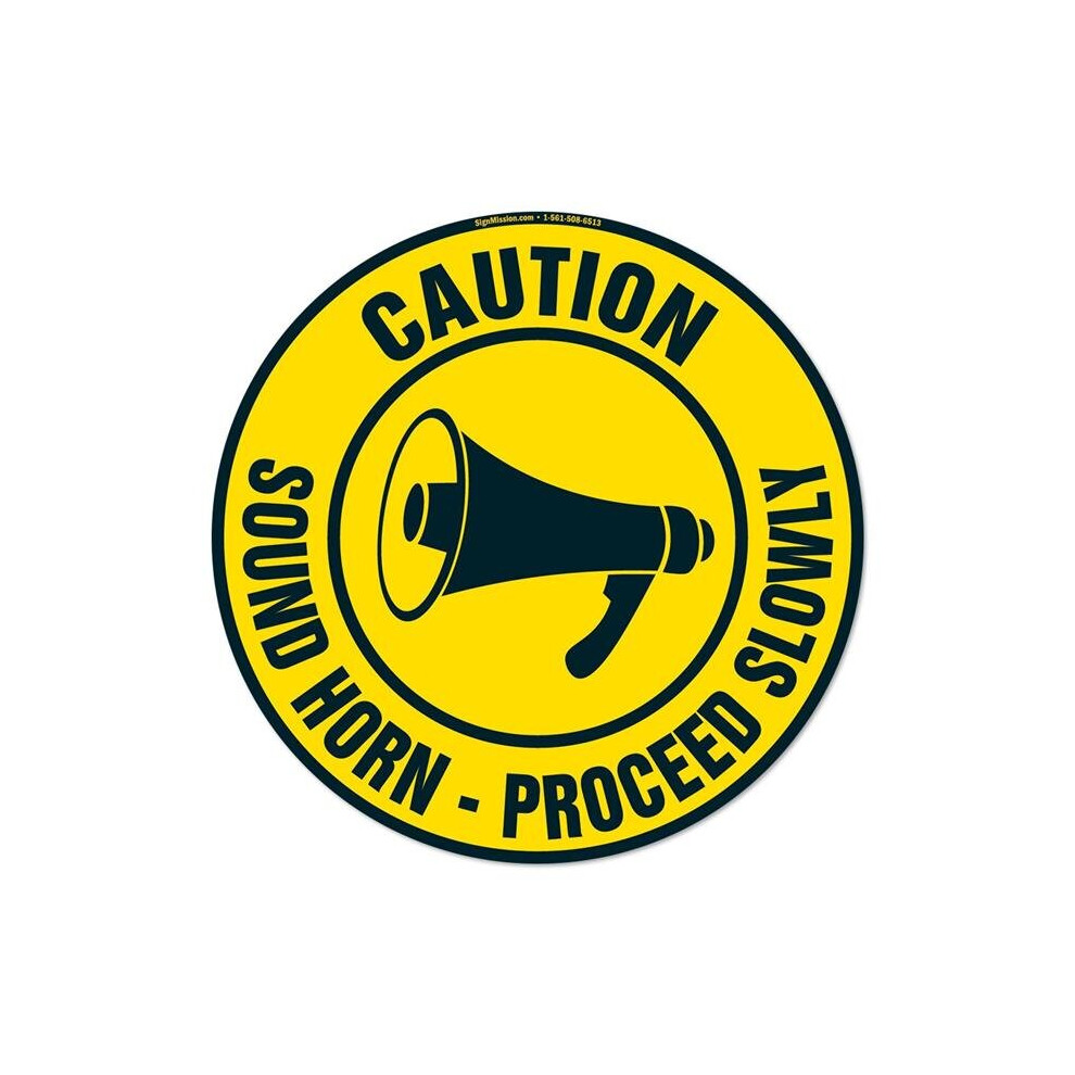 SignMission FD-C-16-99886 16 x 16 in. Non-Slip Circle Vinyl Floor Decal - Sound Horn
