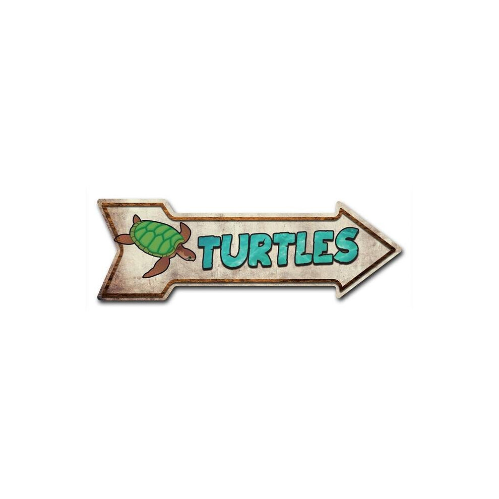 SignMission D-A-999562 6 x 18 in. Indoor & Outdoor Decor Direction Sticker Vinyl Wall Decals - Turtles - 24 in.